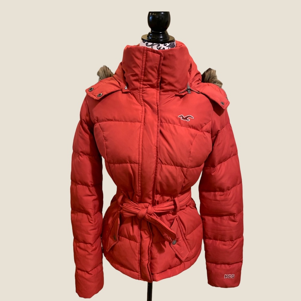 Hollister Red Puffer Jacket